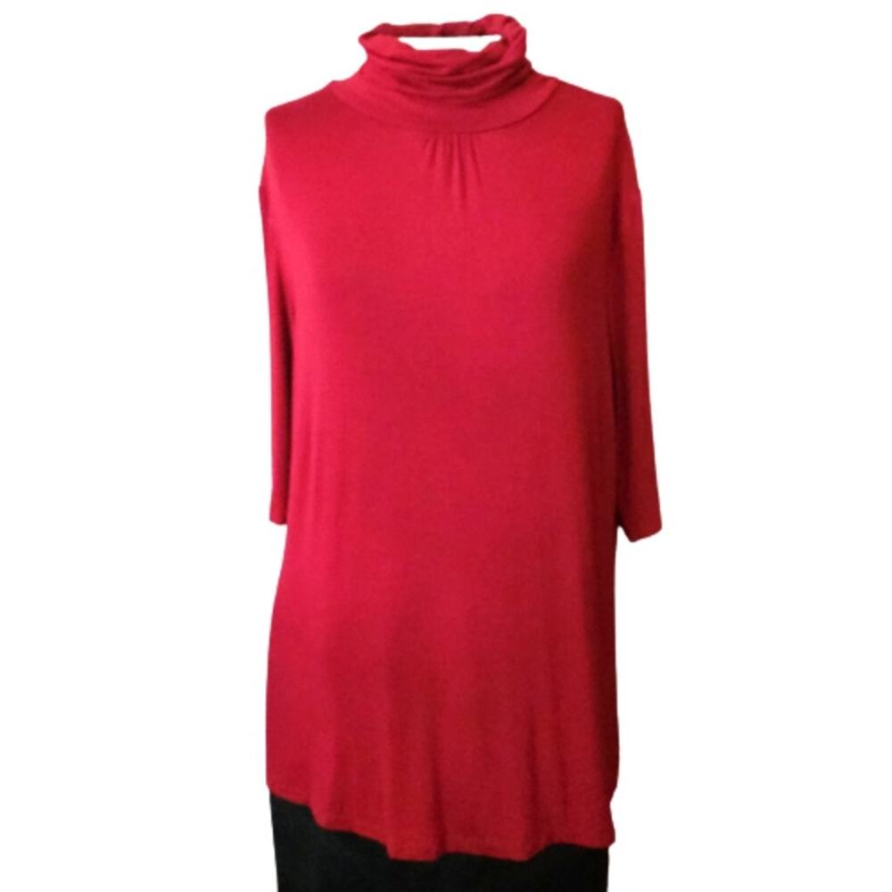Red Turtleneck Blouse Size XL